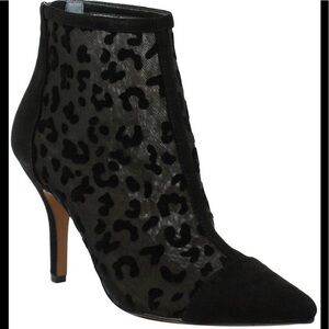 J Renee Sosian Leopard Print Mesh Booties 6.5